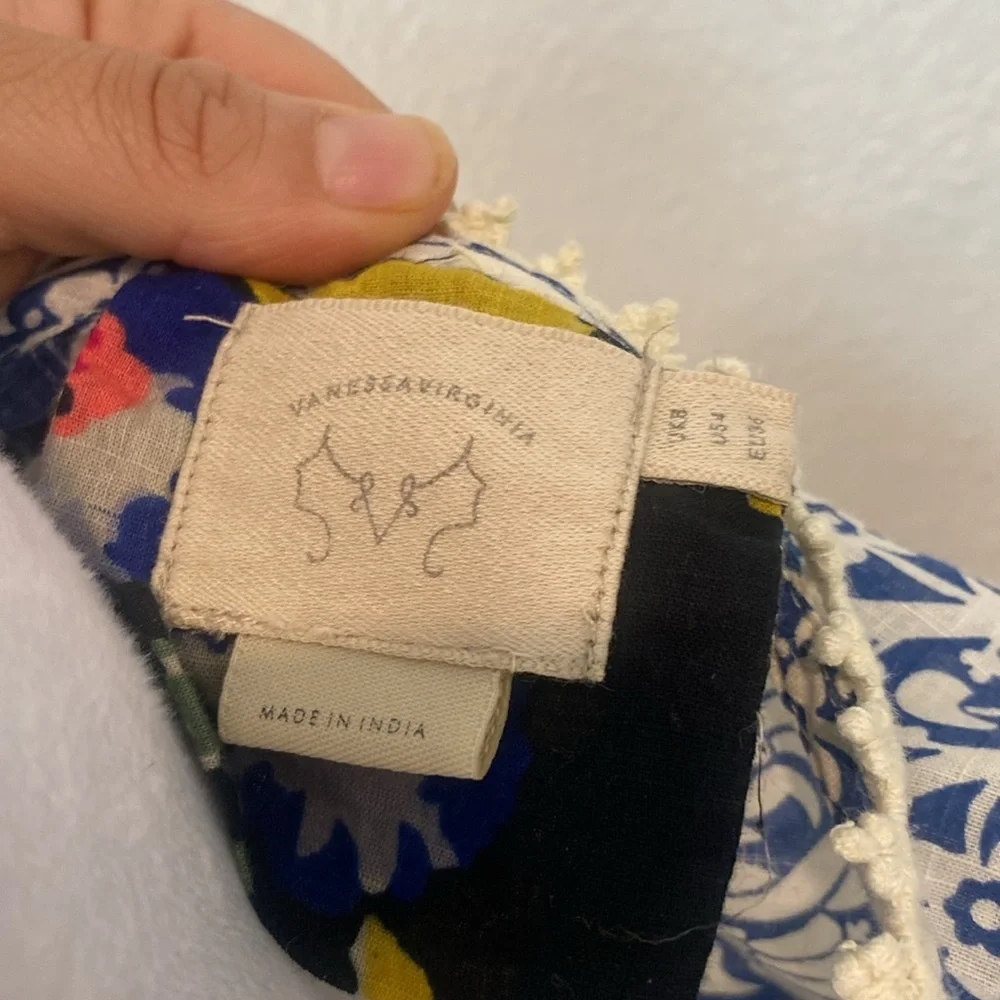 Anthropologie Vanessa Virginia Inez Swing Dress on Bohemian Paisley Floral SZ 4 - Picture 2 of 12